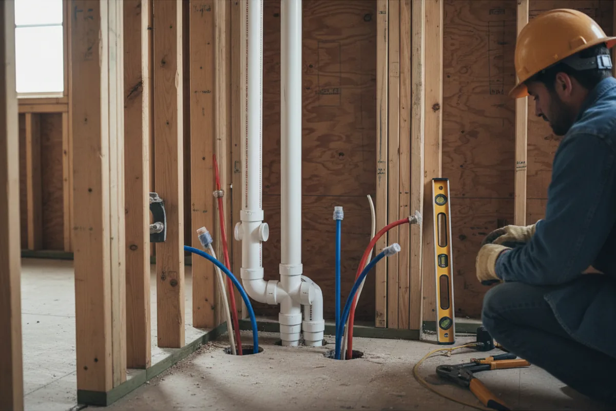 Drain and supply rough-in during Drain Cleaning in Glen Rose
